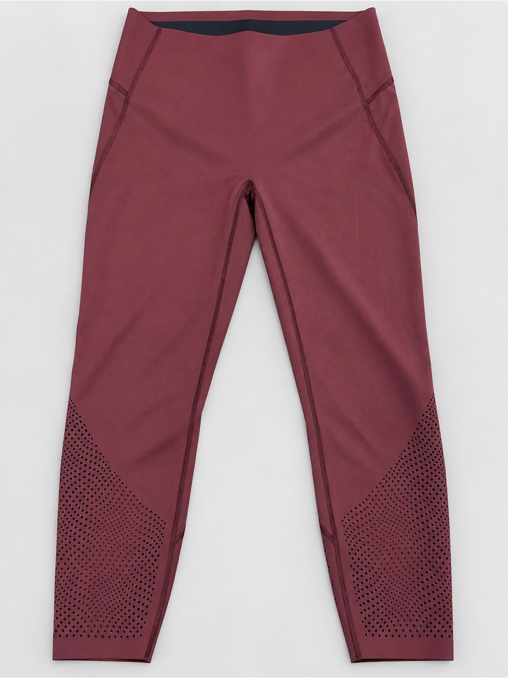 SPANX Women’s Medium Burgundy Perforated High Rise Leggings NWOT